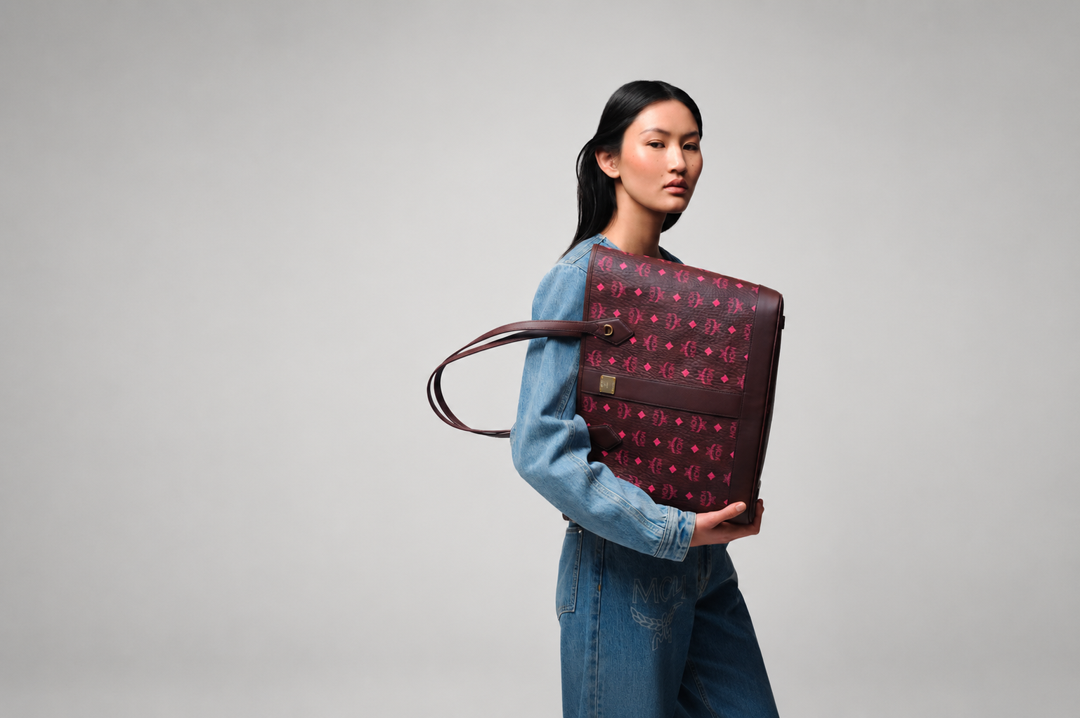 Premium designer bag on display